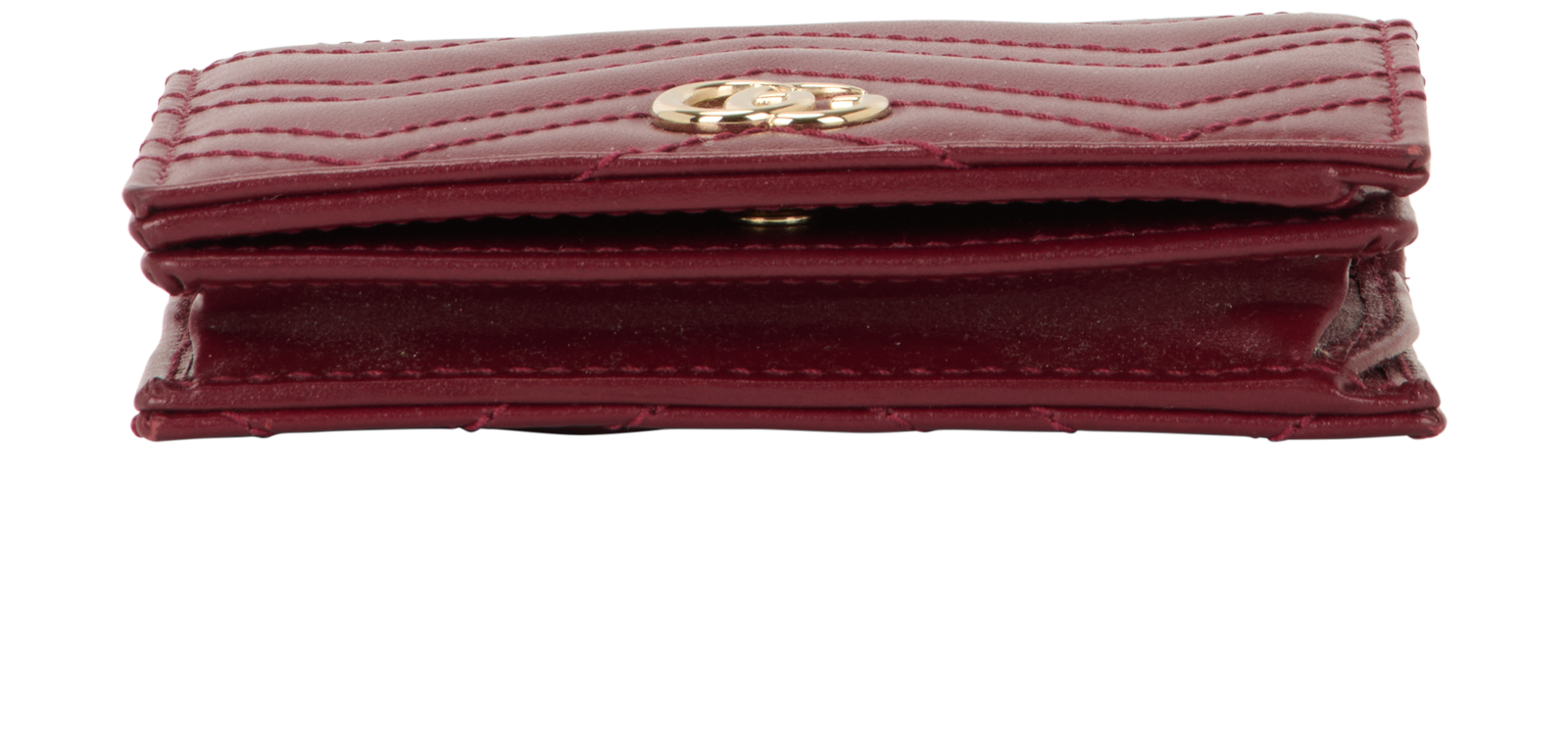 Gucci GG Marmont Card Case Wallet, &pound;220, Accessories, Burgundy, Leather, Top view
